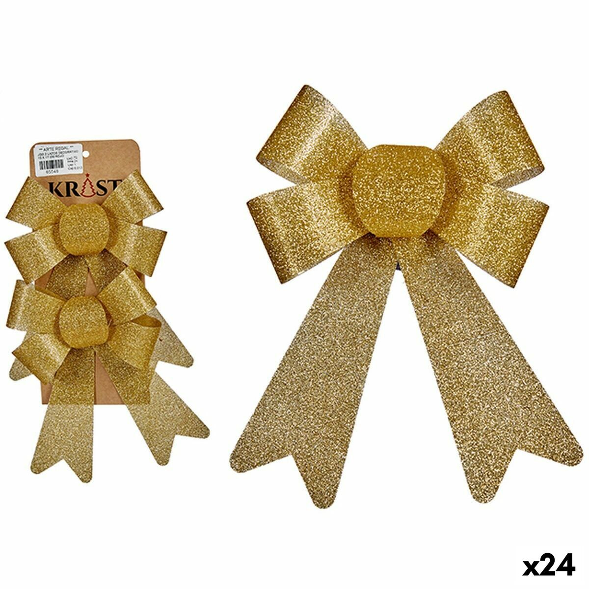 Juldekorationer Krist+ Gyllene PVC 16 x 3 x 18 cm 16 x 32 x 3 cm Lasso (24 antal)