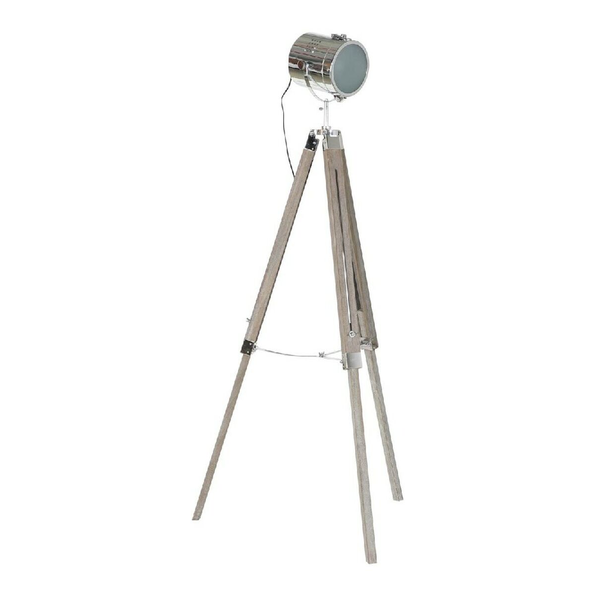 Golvlampa DKD Home Decor Metall Trä Silver Ljusbrun Tripod (66 x 66 x 142 cm) - 9