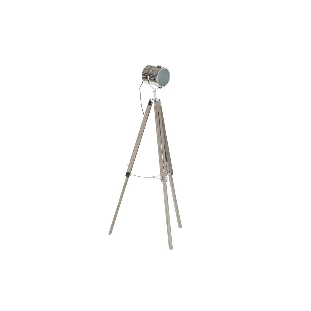 Golvlampa DKD Home Decor Metall Trä Silver Ljusbrun Tripod (66 x 66 x 142 cm) - 2