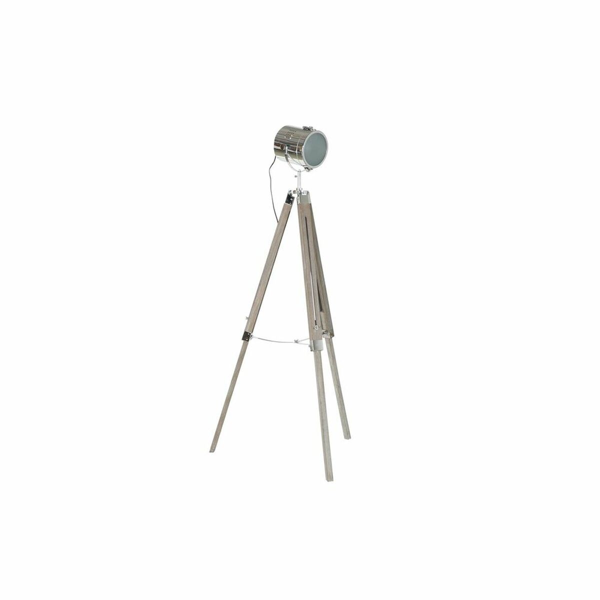 Golvlampa DKD Home Decor Metall Trä Silver Ljusbrun Tripod (66 x 66 x 142 cm) - 10