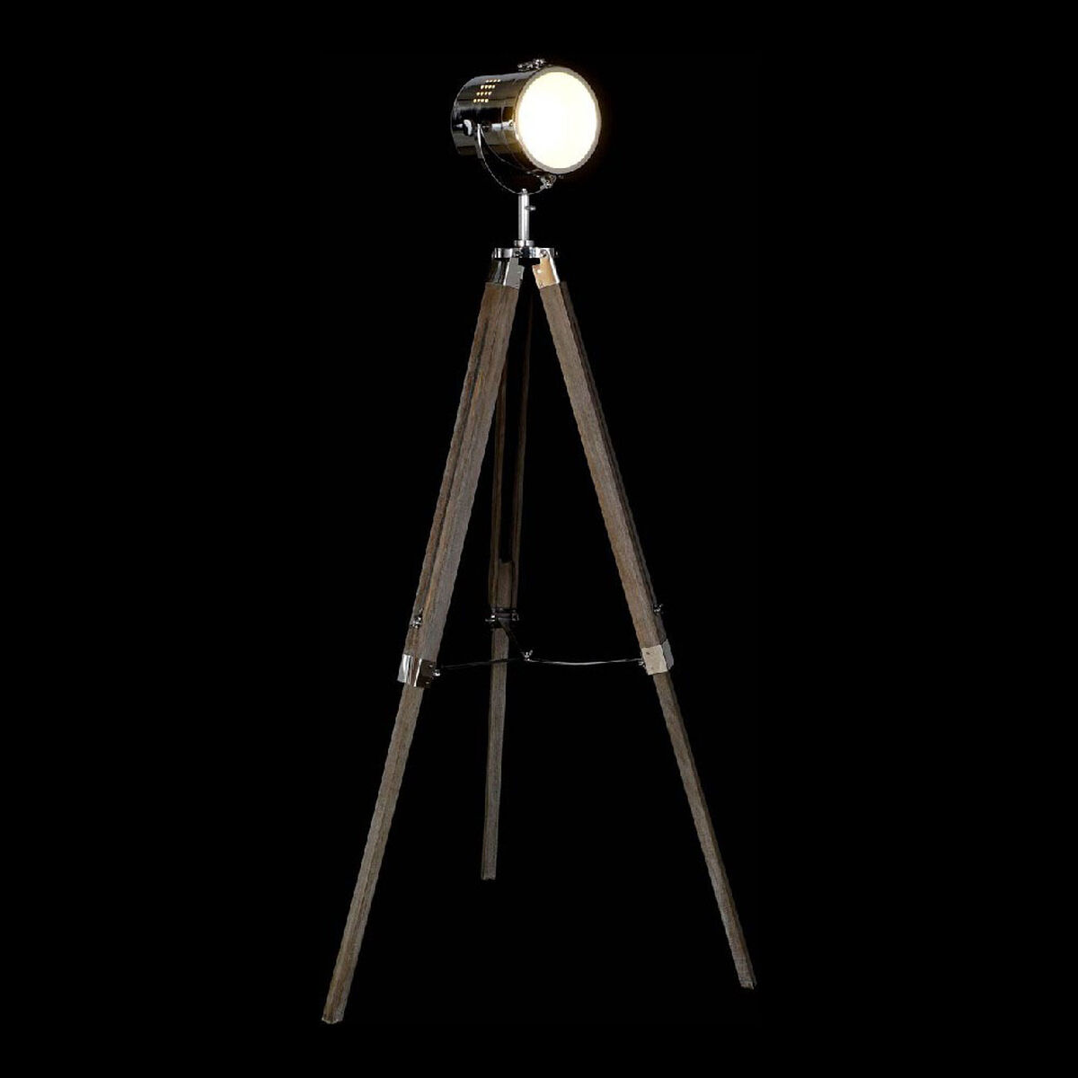 Golvlampa DKD Home Decor Metall Trä Silver Ljusbrun Tripod (66 x 66 x 142 cm) - 15