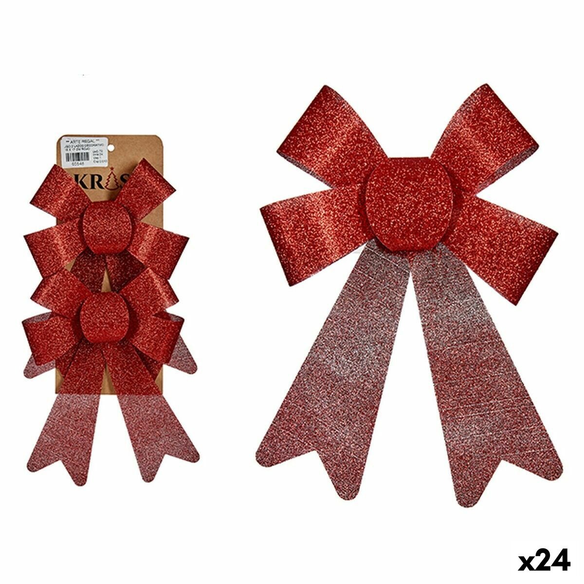 Juldekorationer Krist+ Röd PVC 15 x 2 x 17 cm Lasso (24 antal)