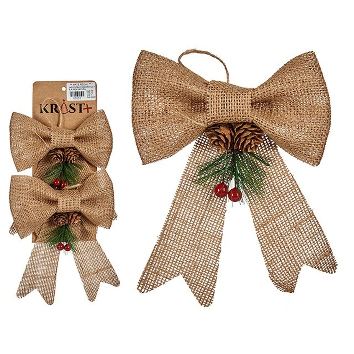 Juldekorationer Krist+ Brun Röd Grön 14 x 3 x 19 cm Lasso (12 antal) - 2