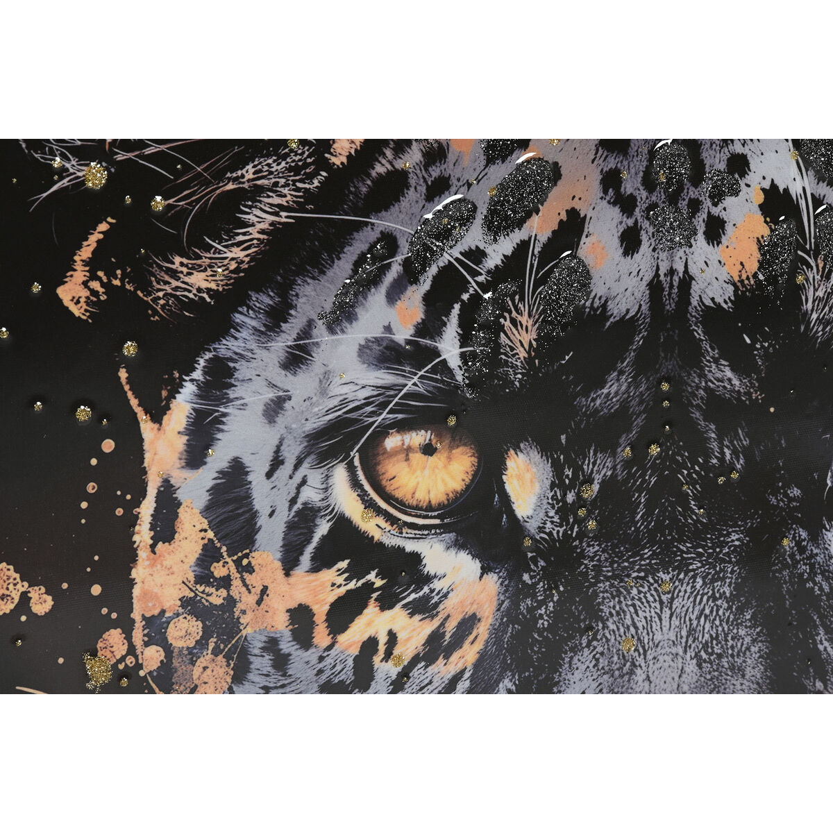 Tavla Home ESPRIT Svart Gyllene Leopard Kolonial Lackad 50 x 3,5 x 70 cm (2 antal) - 3