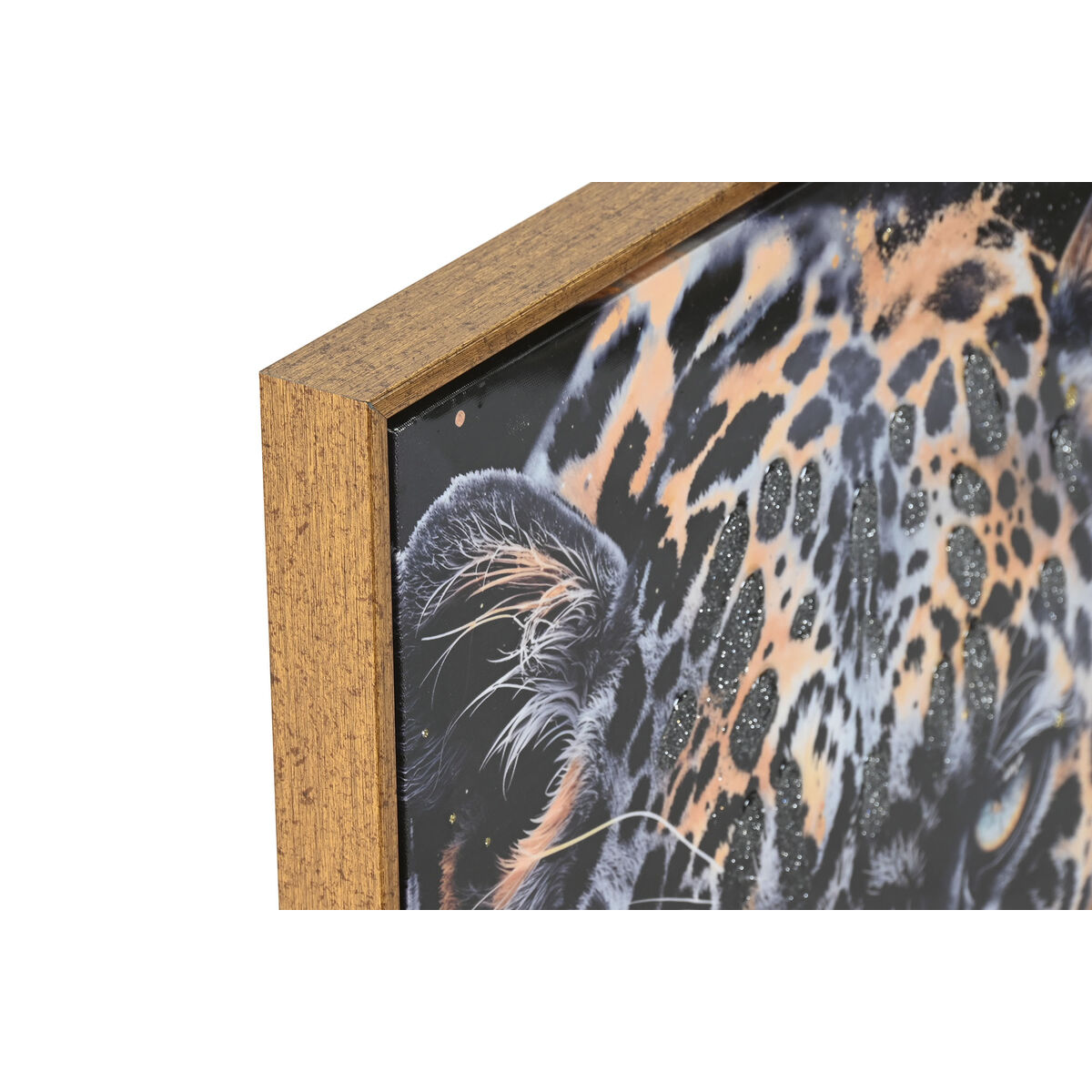 Tavla Home ESPRIT Svart Gyllene Leopard Kolonial Lackad 50 x 3,5 x 70 cm (2 antal) - 2