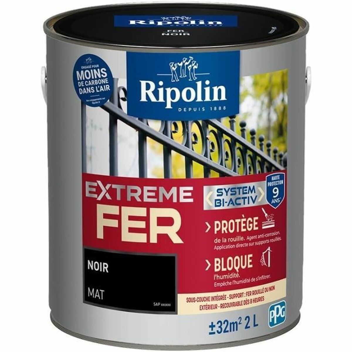 Måla Ripolin 395991 noir Matt 2 L