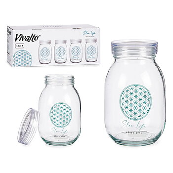 Burk Vivalto Slow Life Transparent 1,8 L (4 antal)