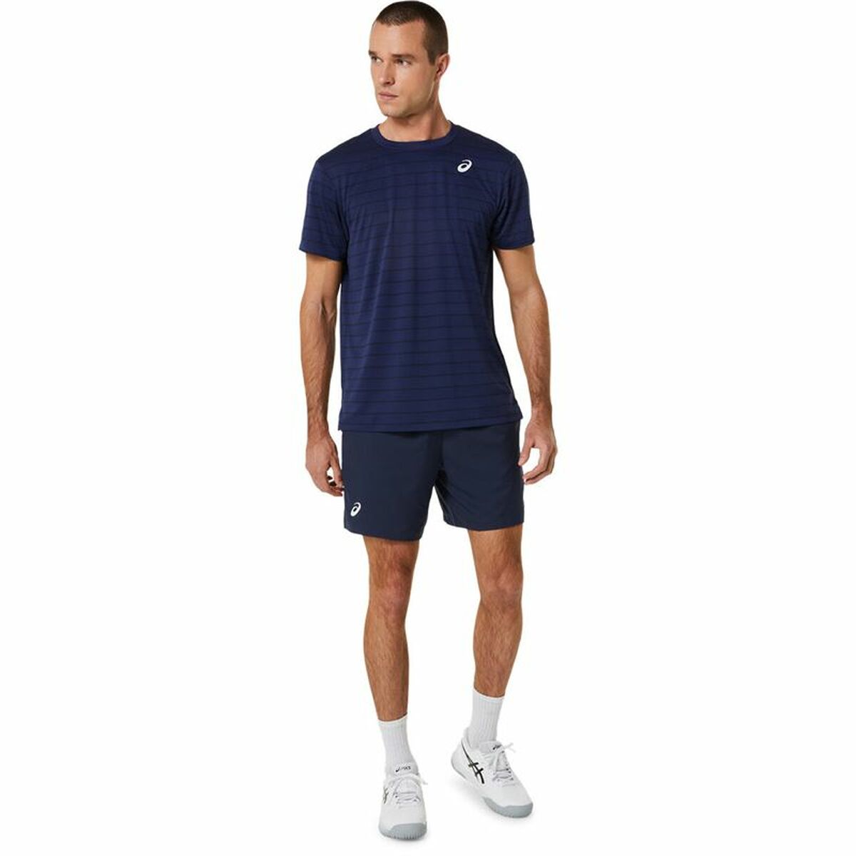 T-shirt med kortärm Herr Asics Court Marinblå Tennis - 4