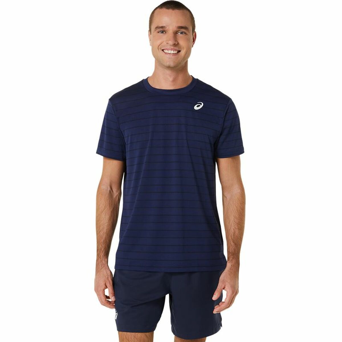 T-shirt med kortärm Herr Asics Court Marinblå Tennis