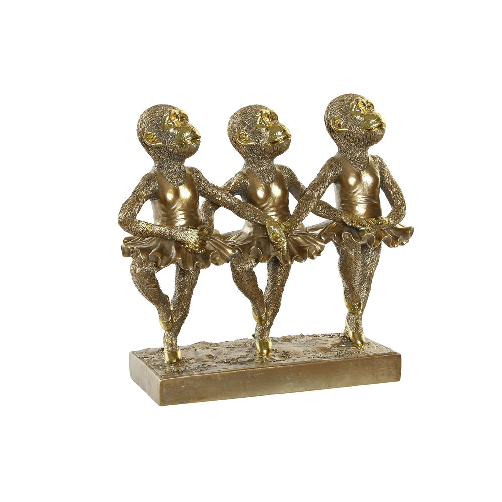 Prydnadsfigur DKD Home Decor FZ-95092 Gyllene Kolonial Apa Overaller 32,5 x 12,5 x 29 cm