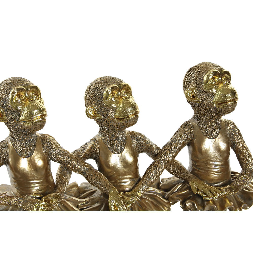 Prydnadsfigur DKD Home Decor FZ-95092 Gyllene Kolonial Apa Overaller 32,5 x 12,5 x 29 cm - 3