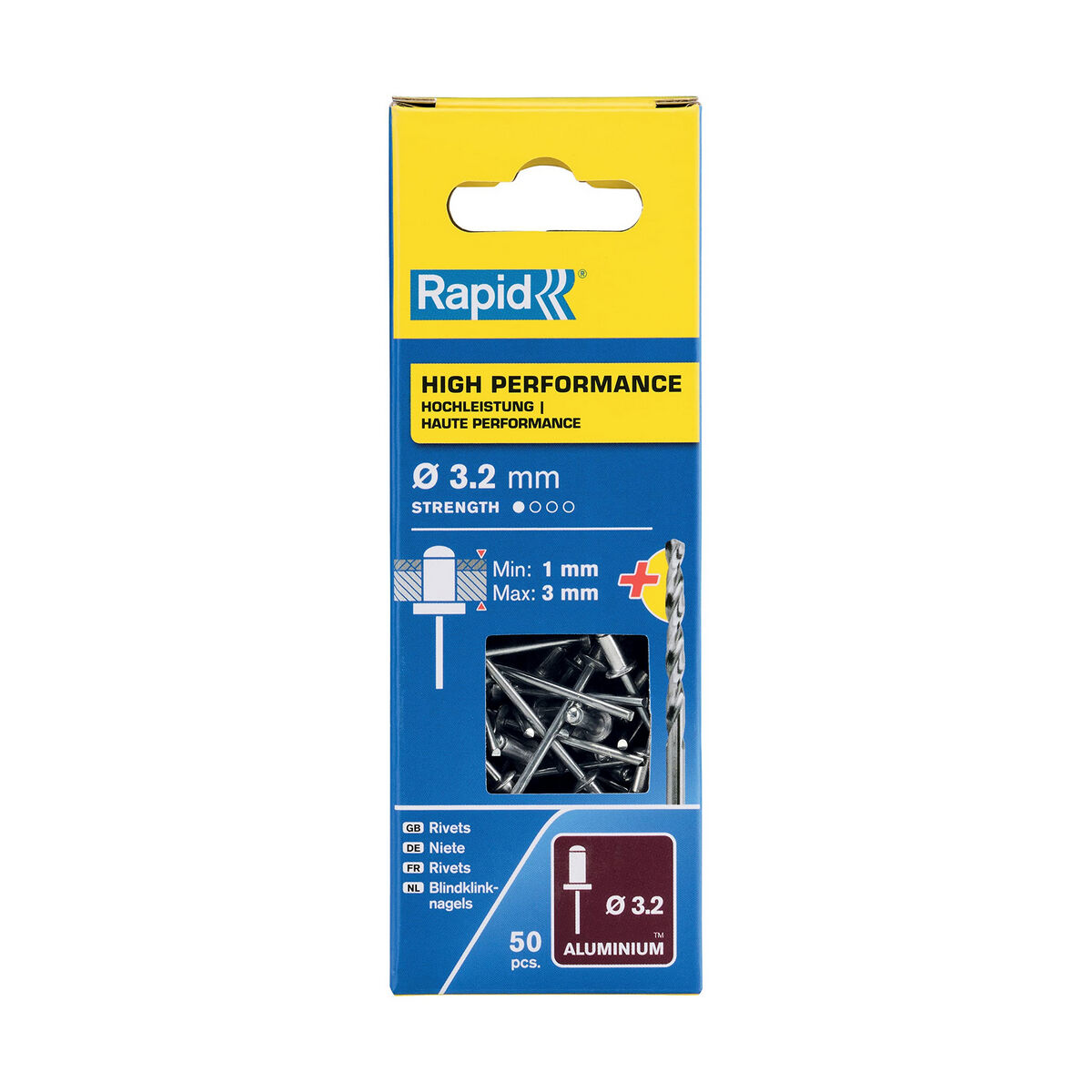 Nitar Rapid 5001528 Axel Ø 3,2 x 6 mm Aluminium (50 antal) - 5