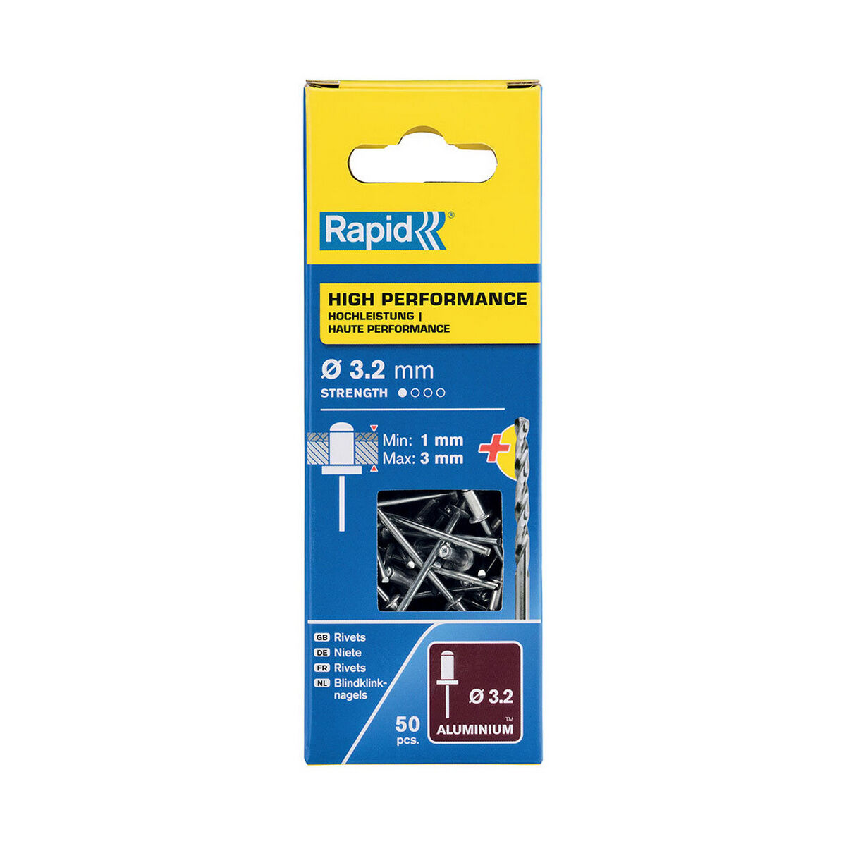 Nitar Rapid 5001528 Axel Ø 3,2 x 6 mm Aluminium (50 antal) - 2