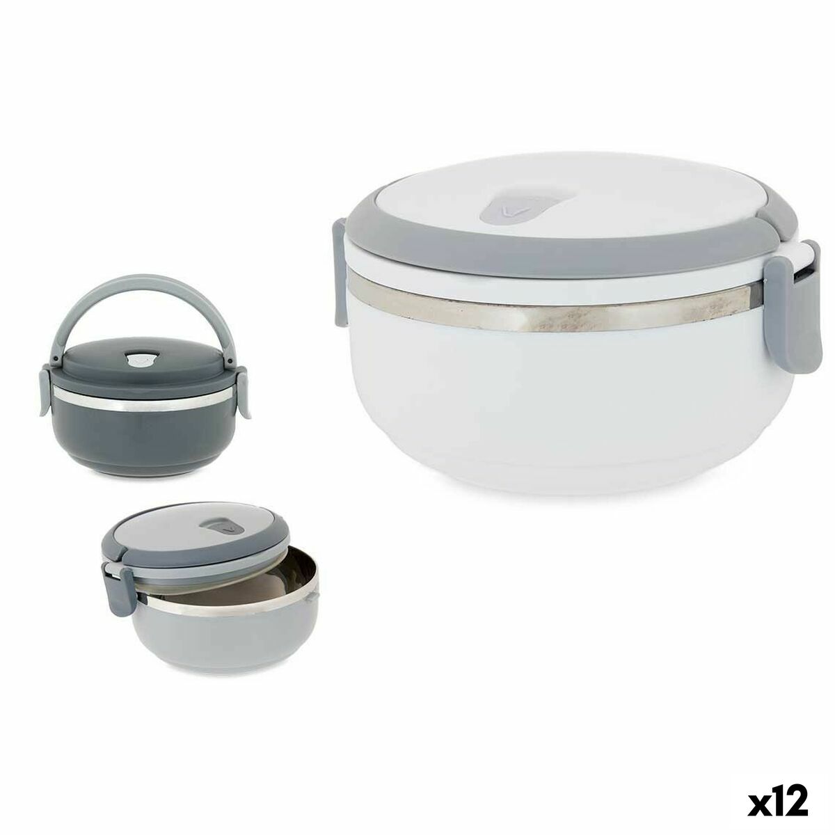 Rund matlåda med lock Plast 700 ml (12 antal) - 3
