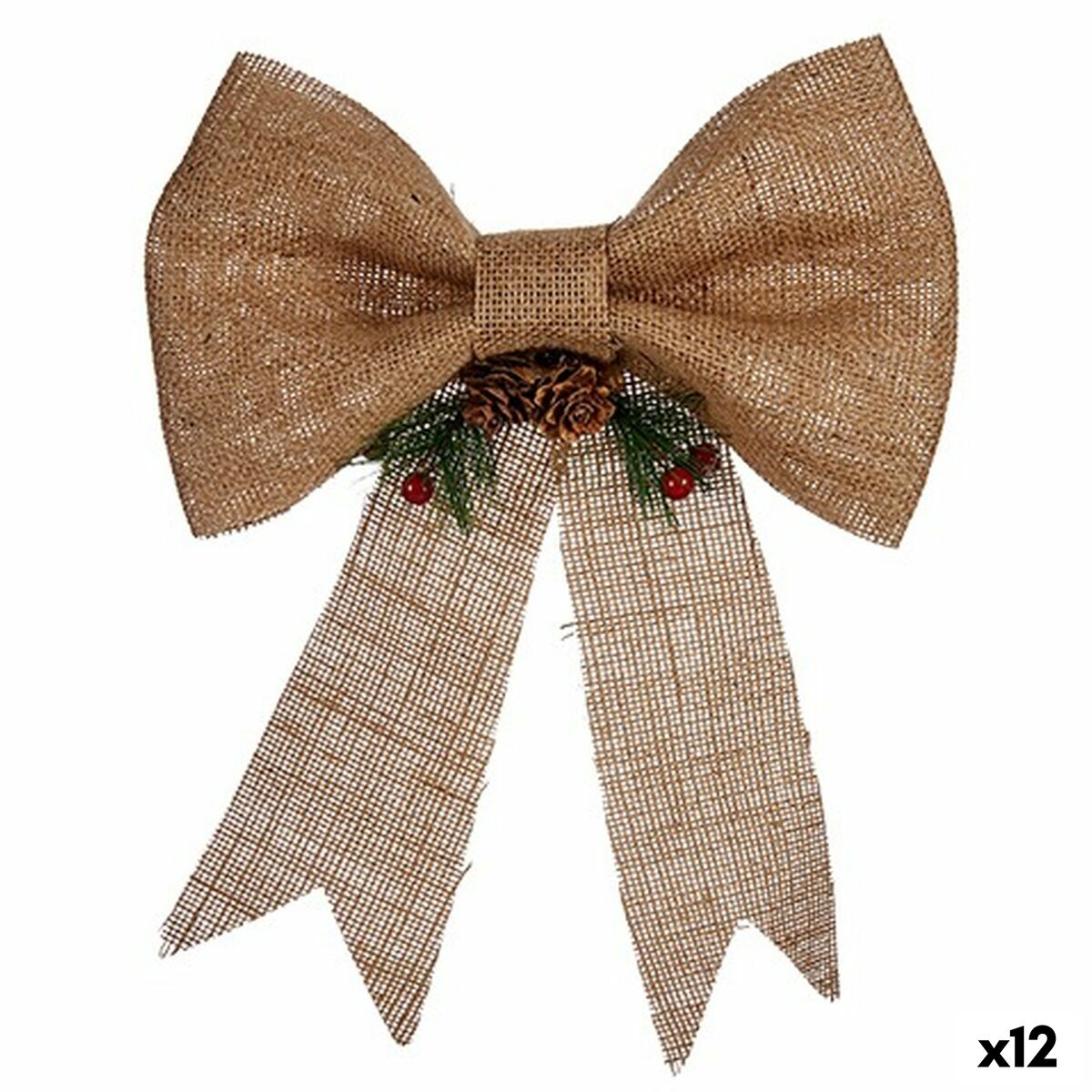 Julgranskula Krist+ Brun Röd Grön Naturliga fibrer 24 x 5 x 34 cm Lasso (12 antal)