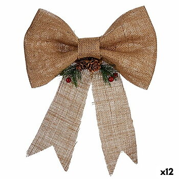 Julgranskula Krist+ Brun Röd Grön Naturliga fibrer 24 x 5 x 34 cm Lasso (12 antal)