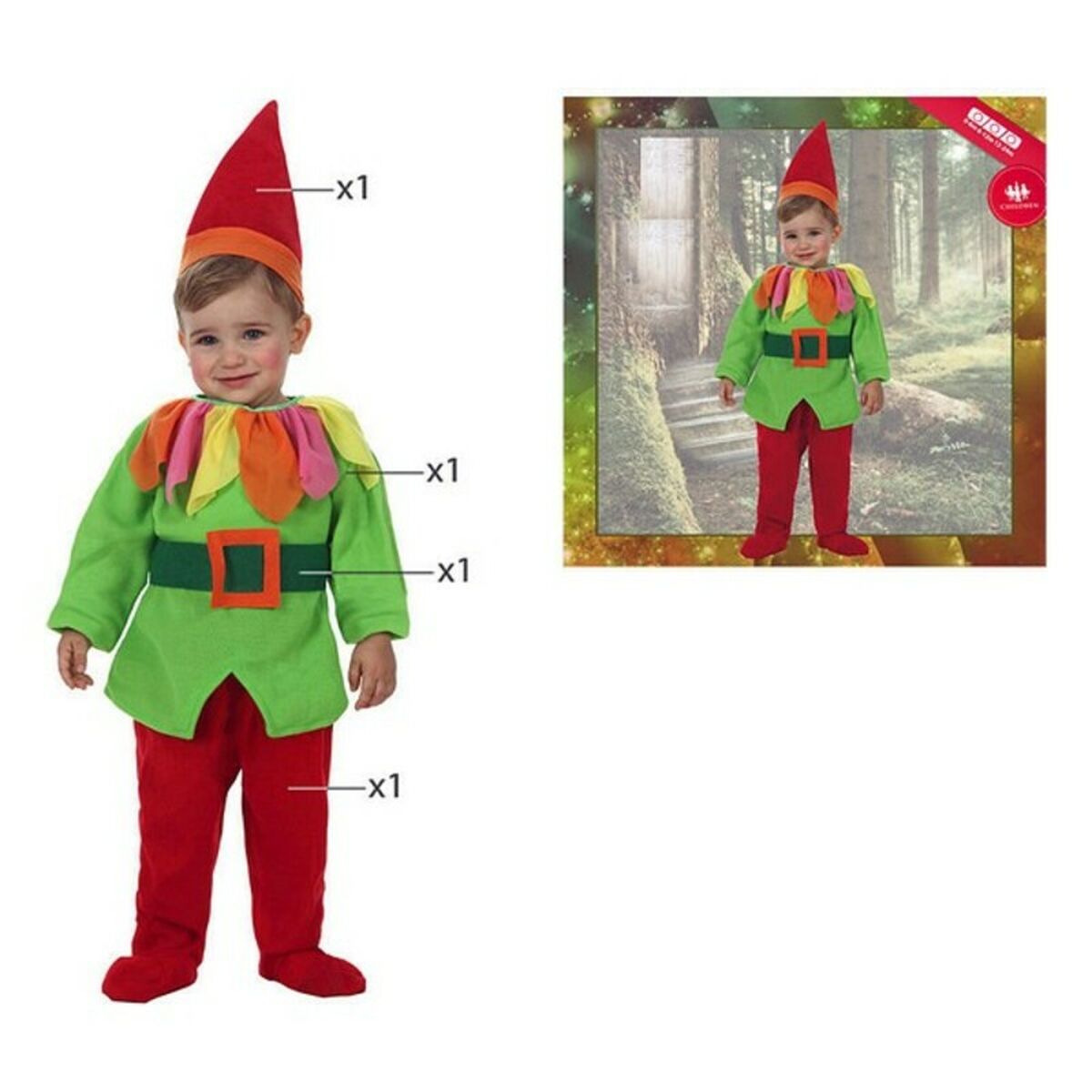 Maskeraddräkt bebis 112872 Multicolour Fantasi 24 månader - 8