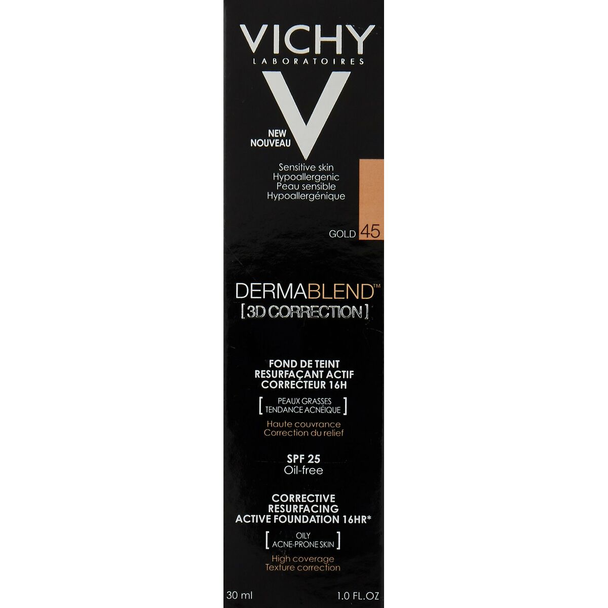 Flytande makeupbas Vichy Dermablend 3D Make-Up 45-gold Spf 15 30 ml (30 ml) - 2