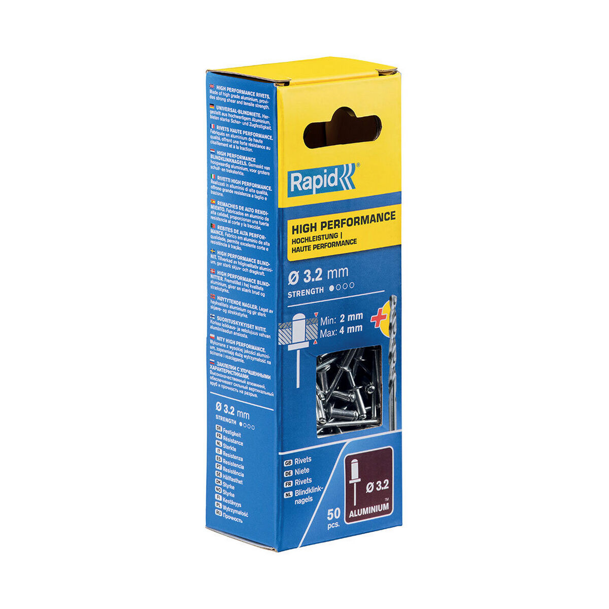 Nitar Rapid 5000383 Axel Ø 3,2 x 8 mm Aluminium (50 antal) - 2