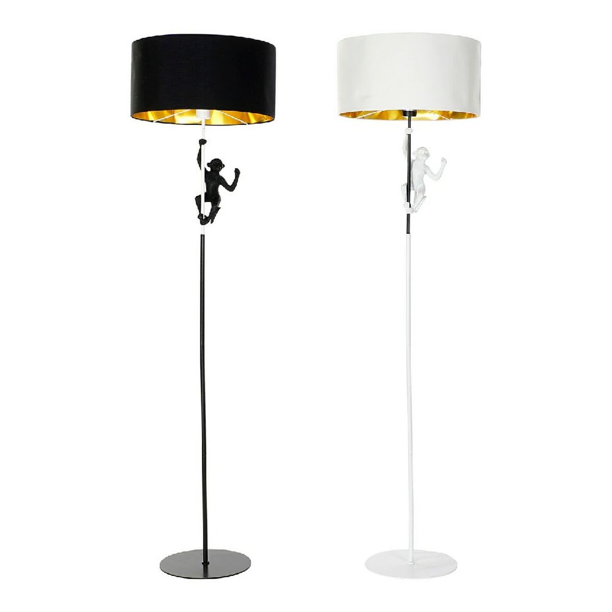 Golvlampa DKD Home Decor 8424001827312 44 x 44 x 166 cm Svart Gyllene Metall Vit Harts 220 V 50 W (2 antal) - 6