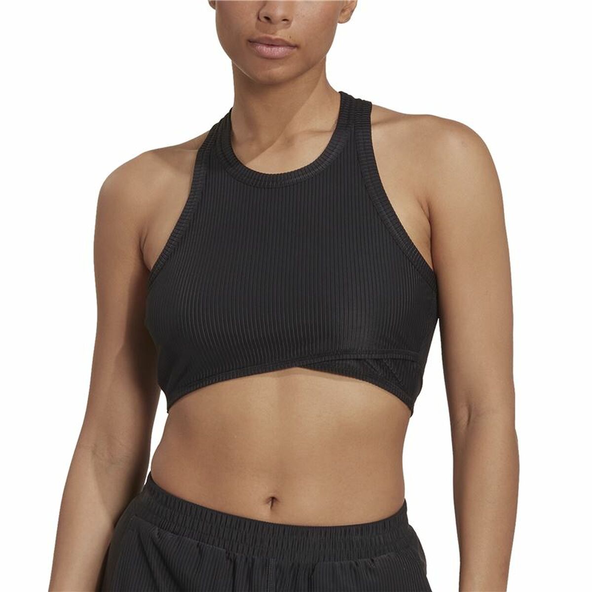 Sport-topp, Dam Adidas Studio Wrapeed Rib Svart - 7