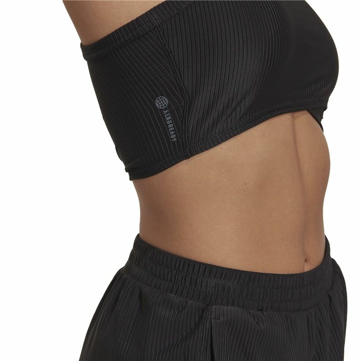 Sport-topp, Dam Adidas Studio Wrapeed Rib Svart - 3