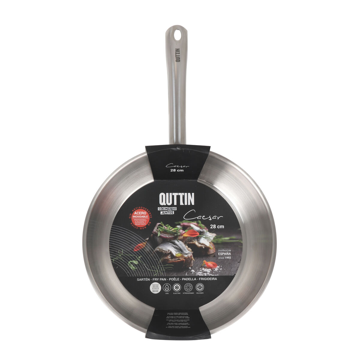 Stekpanna Quttin CAESAR Silvrig Stål Ø 28 cm (4 antal) - 3