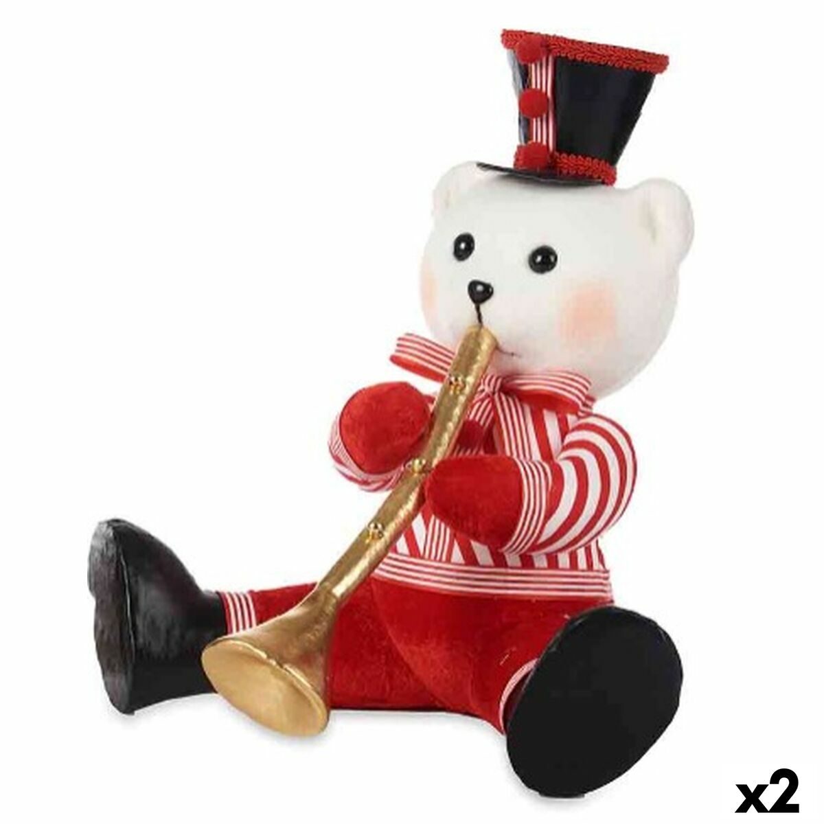 Julgranskula Krist+ Vit Svart Röd Björn Trumpet 32 x 31 x 26 cm (2 antal)