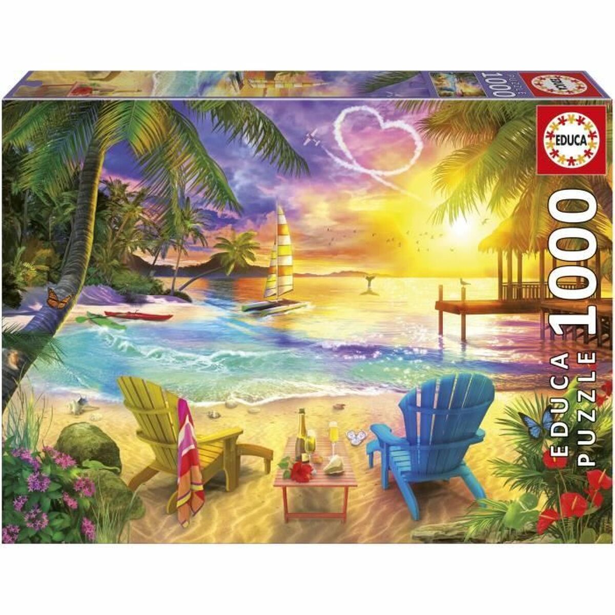 Pussel Educa Love Beach 1000 Delar
