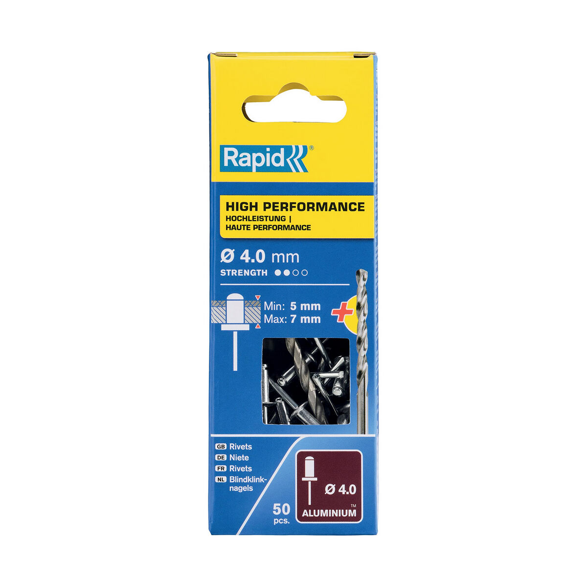 Nitar Rapid 5001459 Axel Ø 4 x 10 mm Aluminium (50 antal) - 5