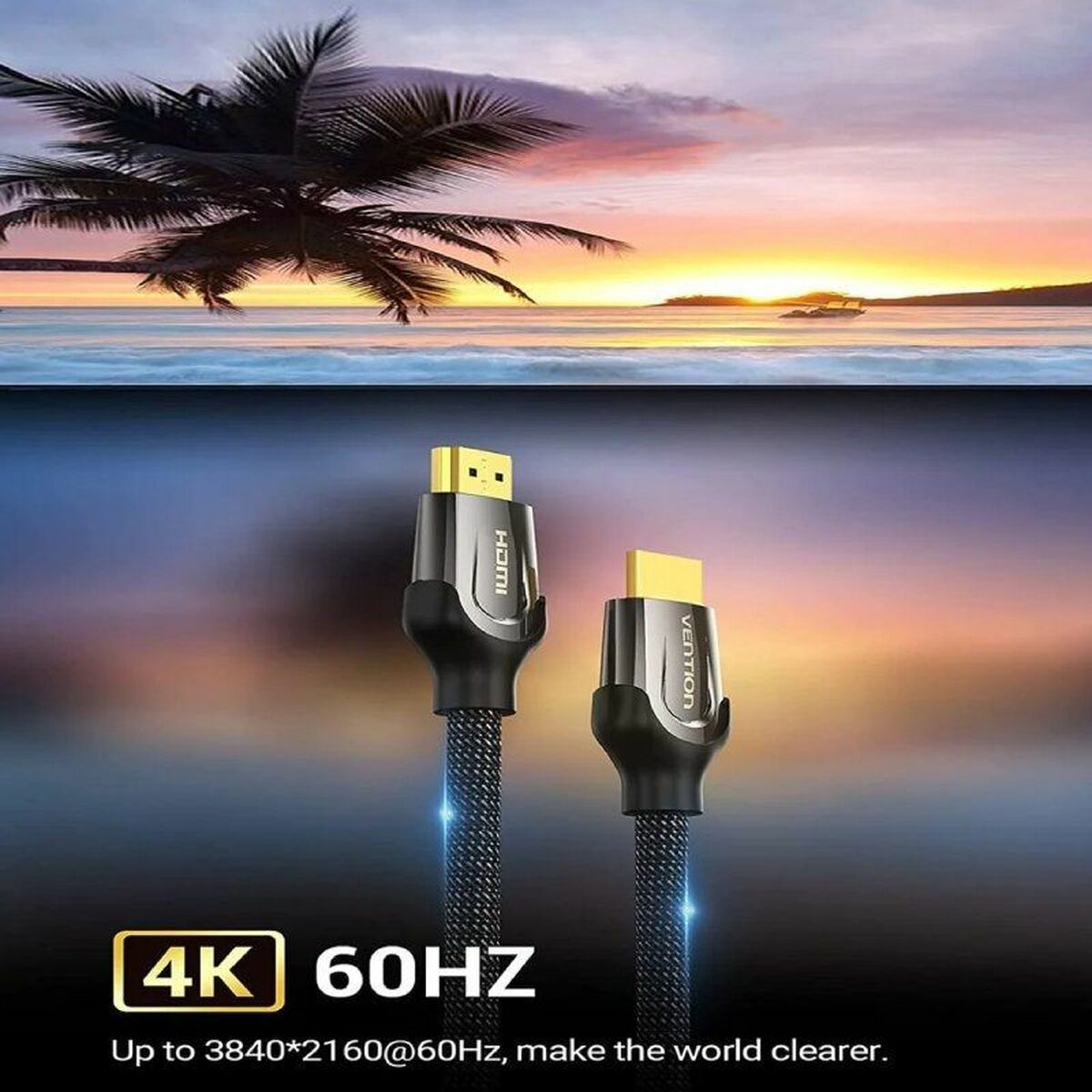 Kabel HDMI Vention VAA-B05-B075 75 cm Svart - 3