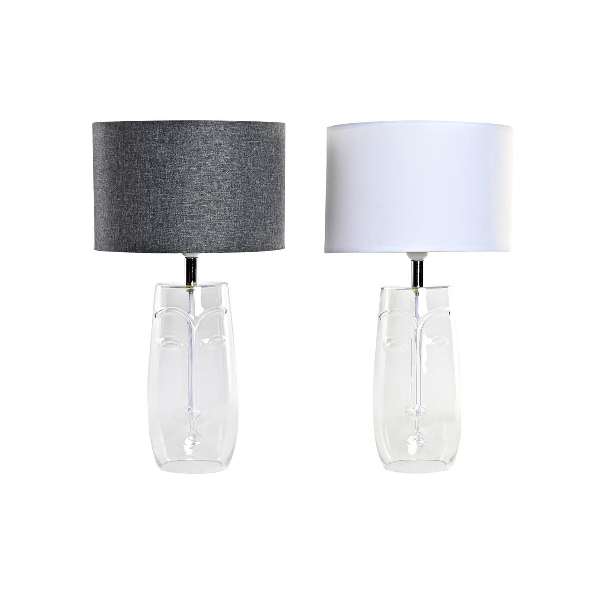 Bordslampa DKD Home Decor Glas Transparent Vit Ljusgrå 30 x 30 x 54 cm (2 antal) - 5