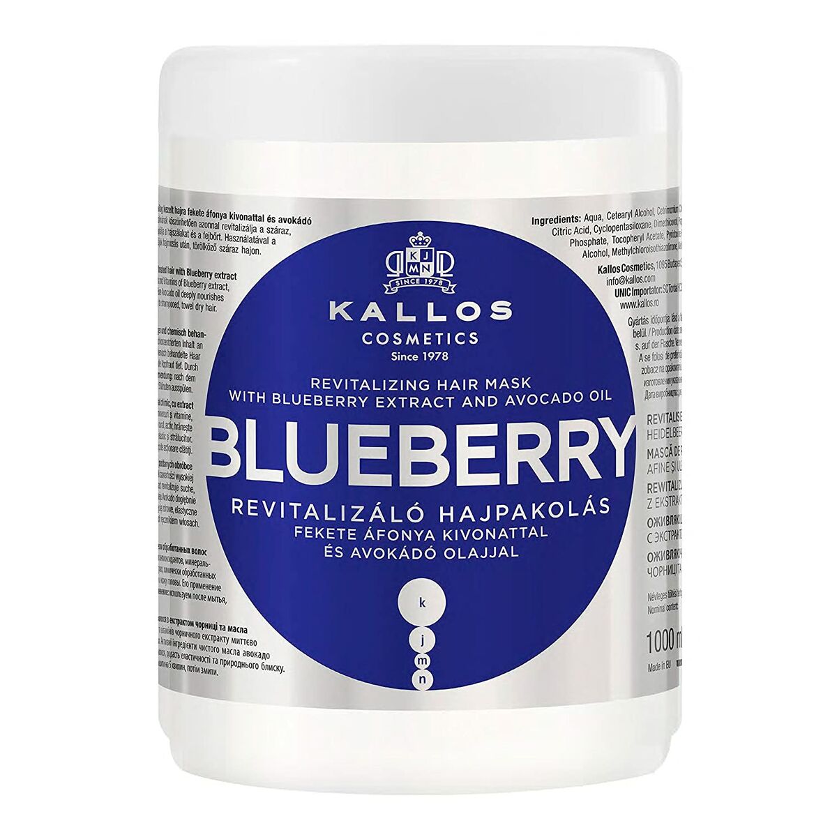 Revitaliserande mask Kallos Cosmetics Blueberry 1 L