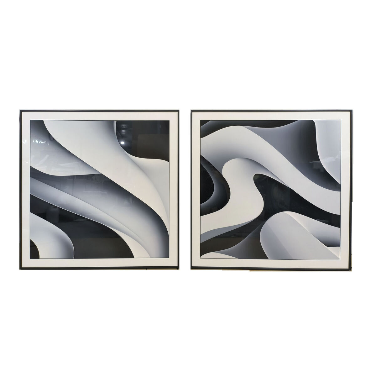 Tavla Home ESPRIT Aluminium Trä MDF 80 x 3,5 x 80 cm