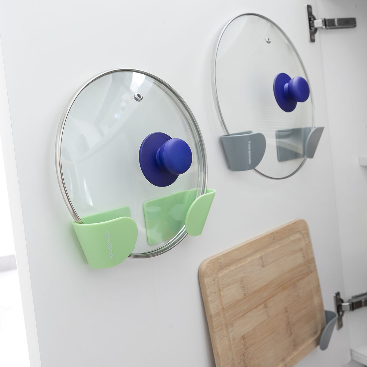 Set med 3 självhäftande hållare för kastrullock Smarack InnovaGoods - 19