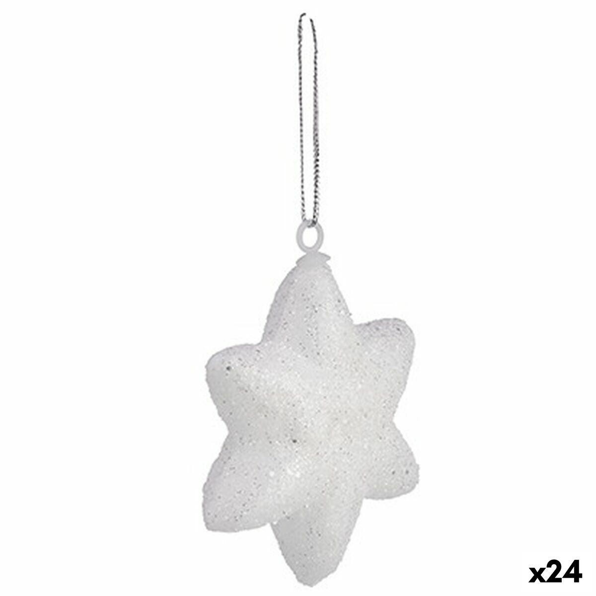 Juldekorationer Stjärna Vit 6,5 x 6,5 x 2 cm (24 antal)