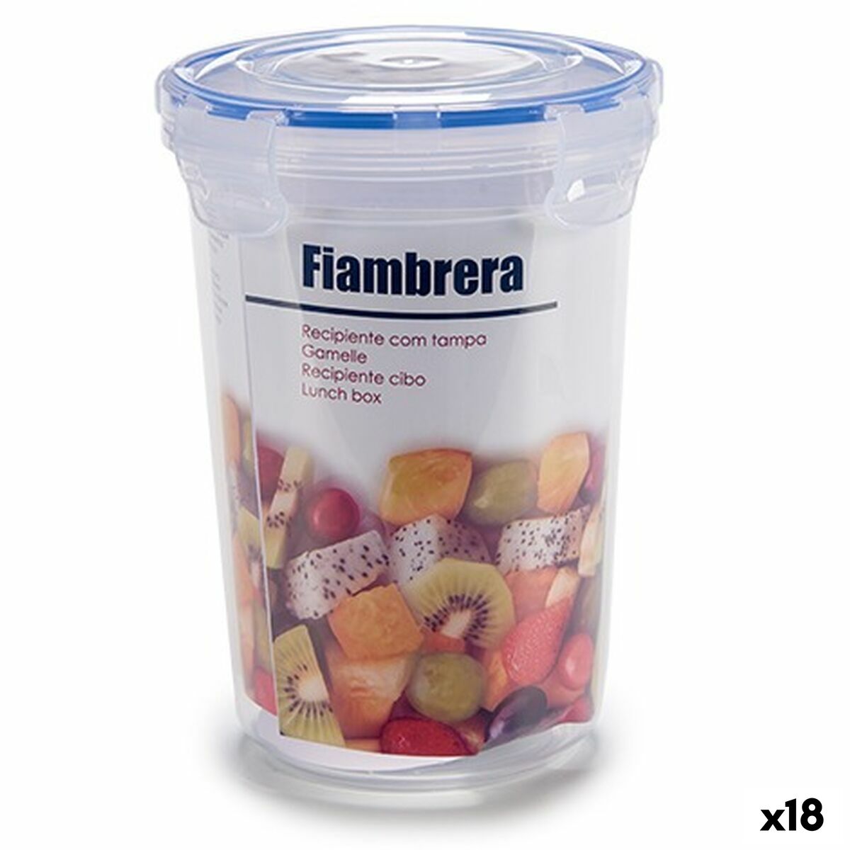 Hermetisk matlåda Cylinder Transparent Plast 1,2 L 13 x 17 x 13 cm (18 antal) - 3
