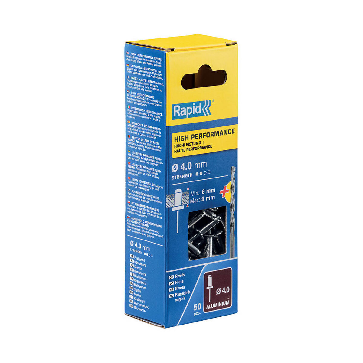 Nitar Rapid 5000384 Axel Ø 4 x 12 mm Aluminium (50 antal) - 2