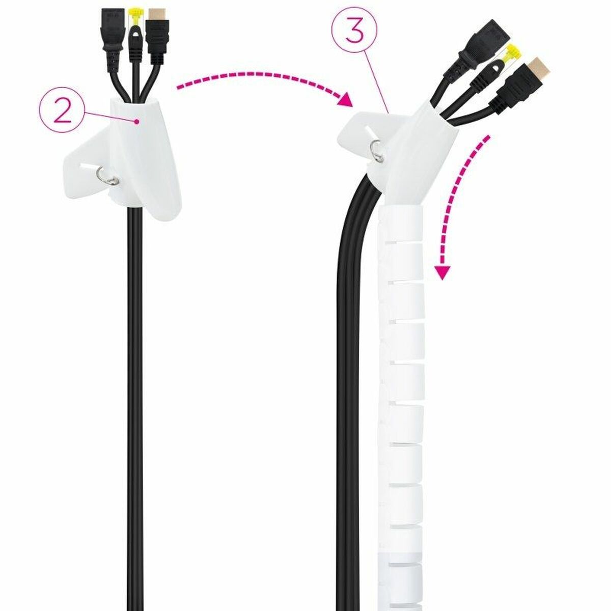 Kabelorganiserare NANOCABLE 10.36.0002-W Vit - 3