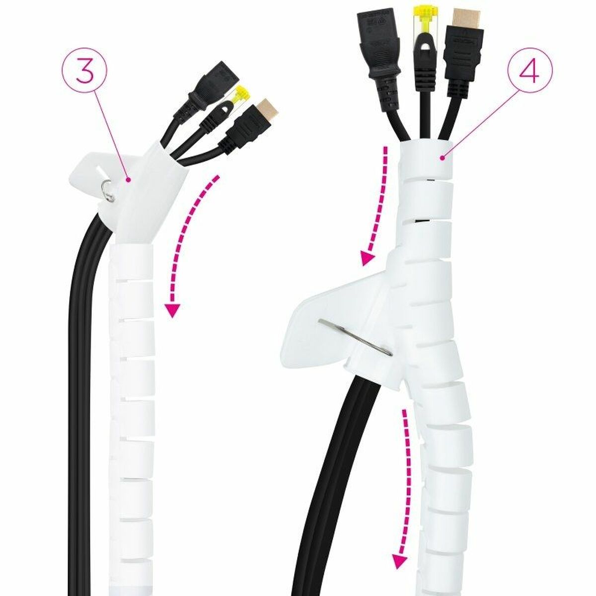 Kabelorganiserare NANOCABLE 10.36.0002-W Vit - 4