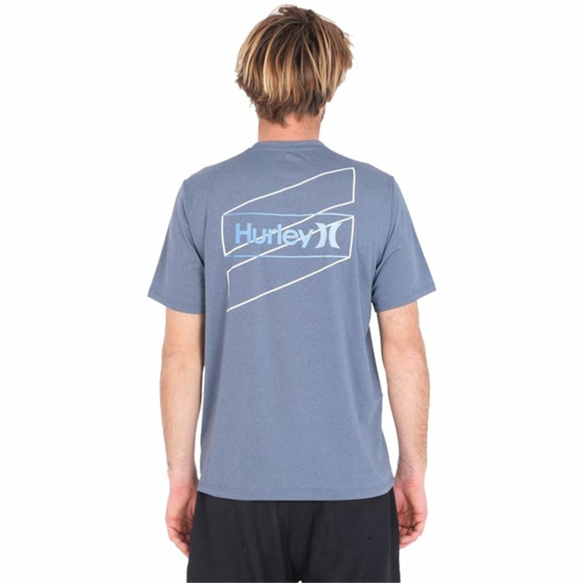 T-shirt med kortärm Herr Hurley One Only Slashed UPF Blå - 2