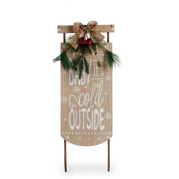 Hängdekoration Krist+ Vit Grön Beige Trä MDF Släde 20 x 5 x 69 cm Skylt (6 antal)