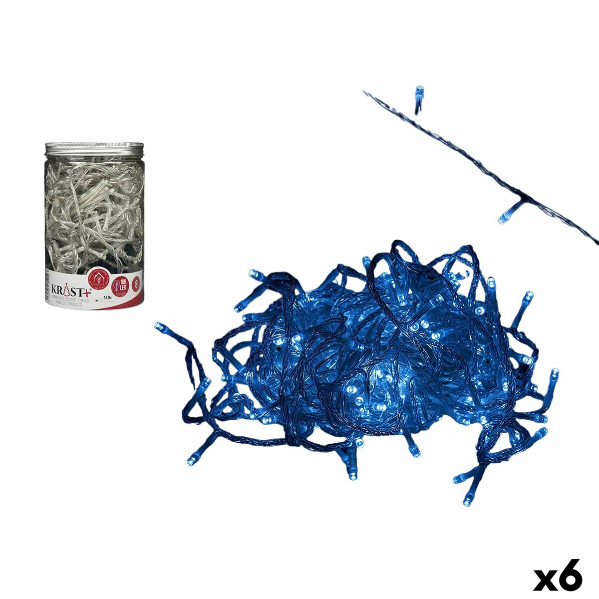 LED-krans Kallt ljus 14,4 m Transparent 6 W (6 antal)