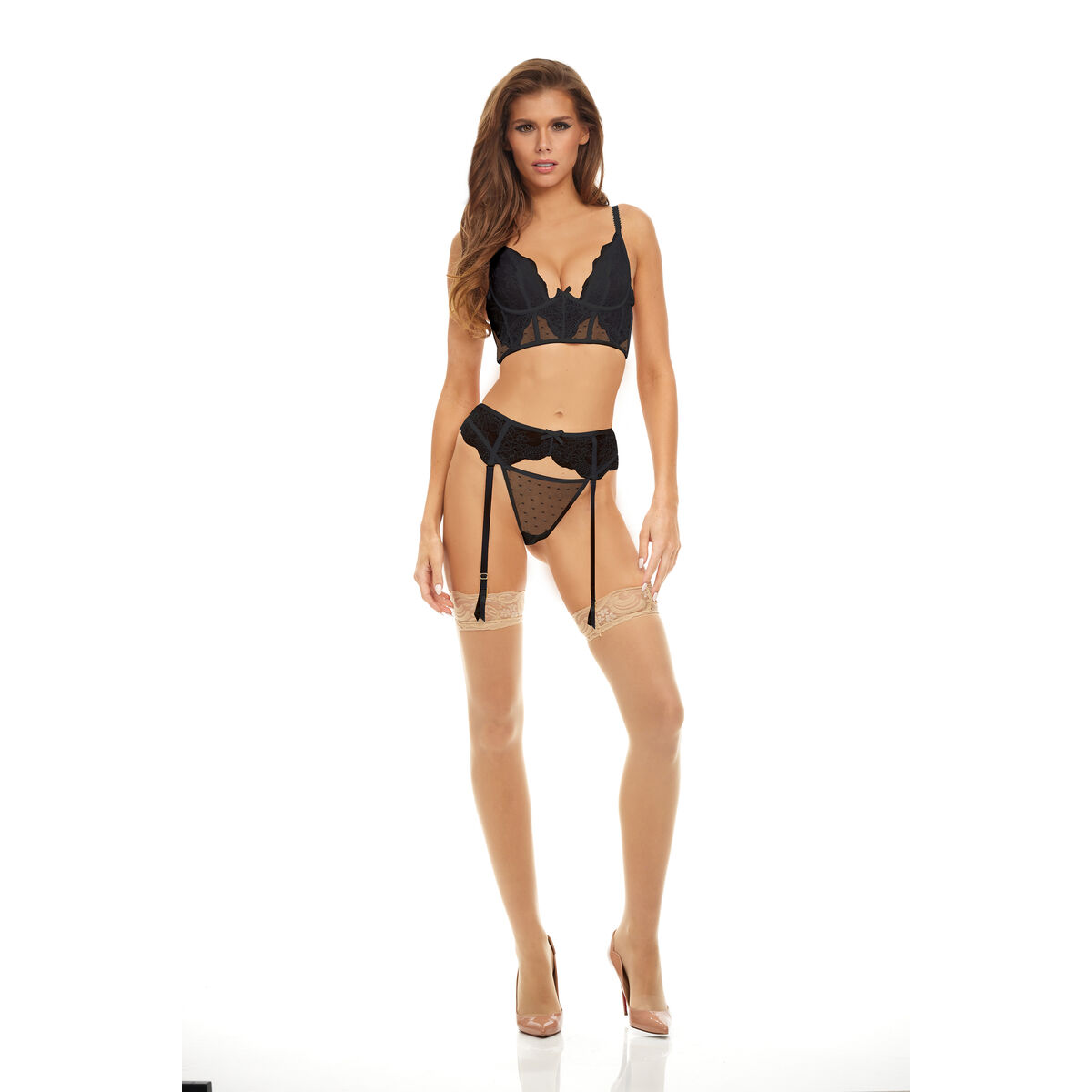 Set med underkläder Bombshell Boudoir Svart (S) - 2
