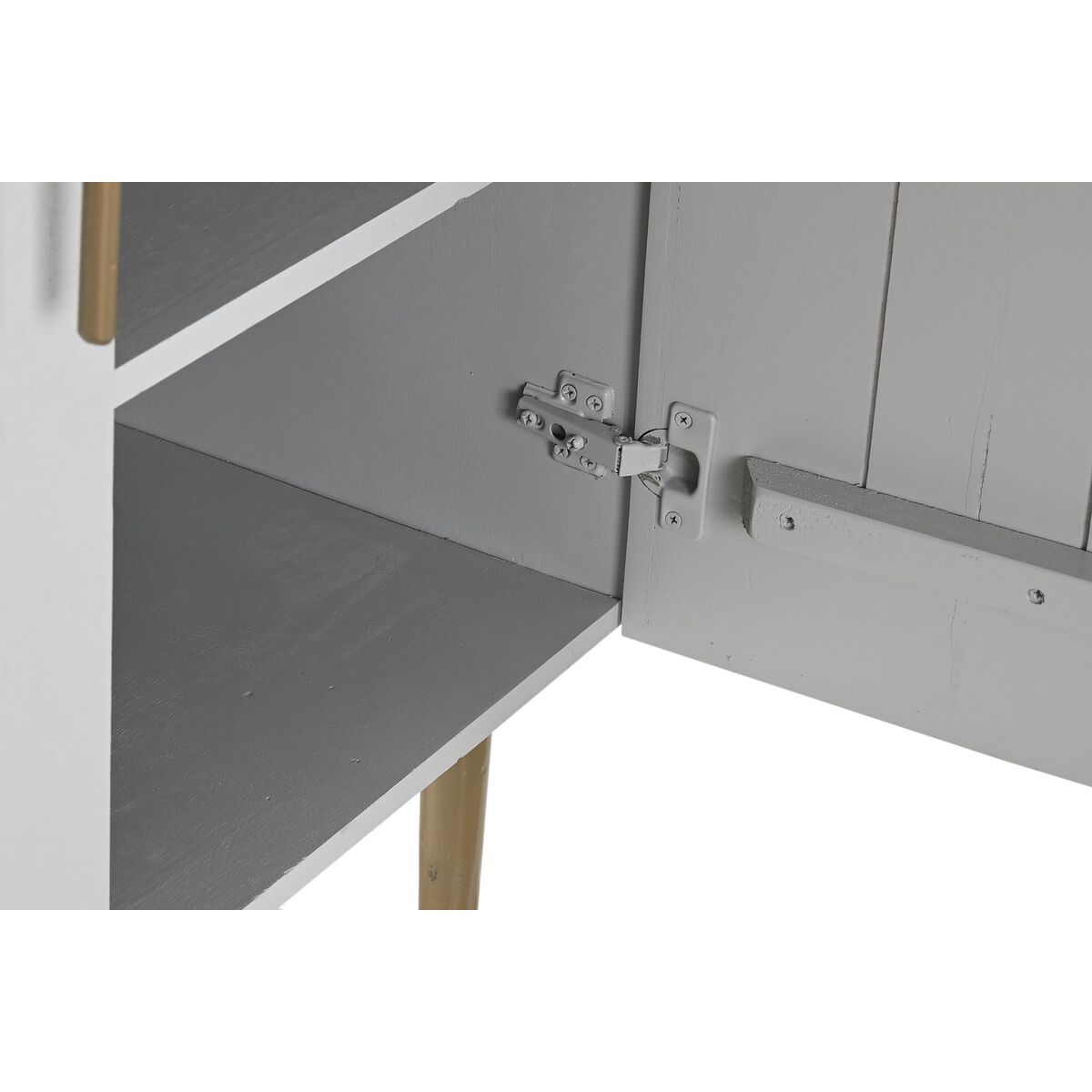 Skåp DKD Home Decor Vit Gyllene Järn Mangoträ 85 x 45 x 110 cm BAR - 12