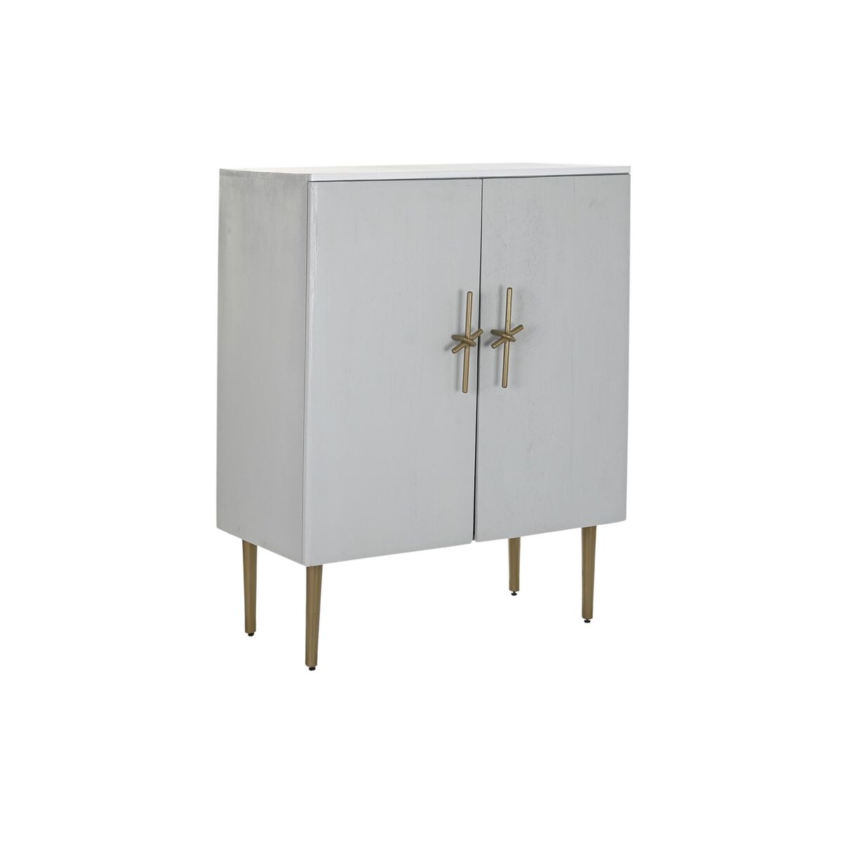Skåp DKD Home Decor Vit Gyllene Järn Mangoträ 85 x 45 x 110 cm BAR