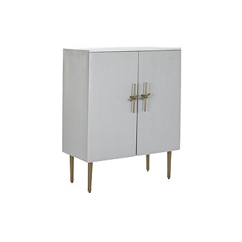 Skåp DKD Home Decor Vit Gyllene Järn Mangoträ 85 x 45 x 110 cm BAR