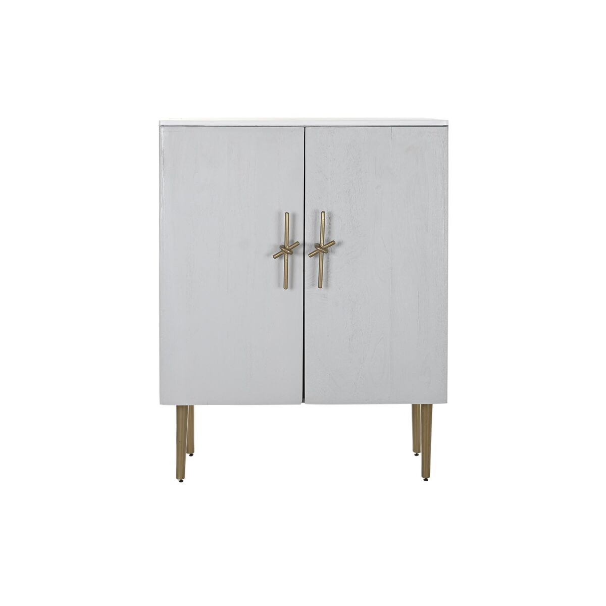 Skåp DKD Home Decor Vit Gyllene Järn Mangoträ 85 x 45 x 110 cm BAR - 3