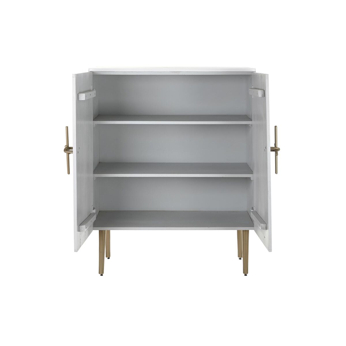 Skåp DKD Home Decor Vit Gyllene Järn Mangoträ 85 x 45 x 110 cm BAR - 13