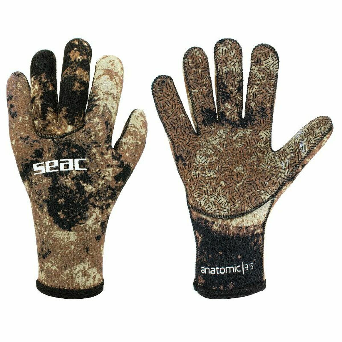 Fiskehandskar Seac Seac Camo 3,5 MM Brun - 4